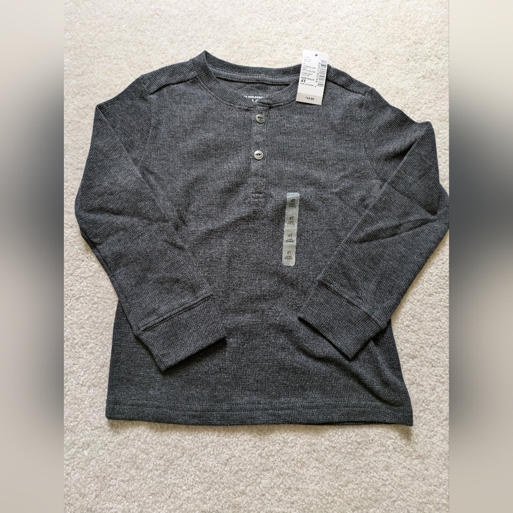 Kids Gray Henley Shirt